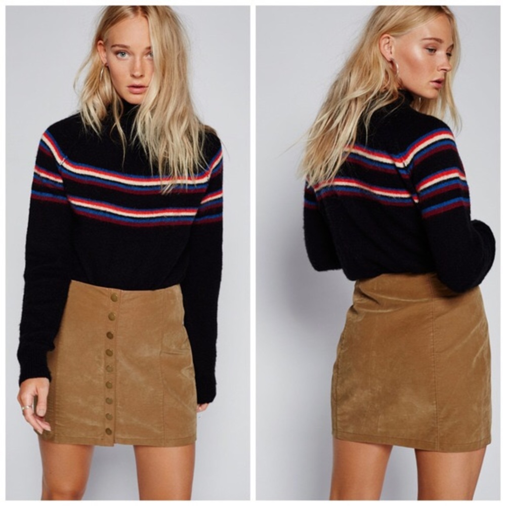 Free People Oh Snap Vegan Leather Miniskirt Sz.2/S